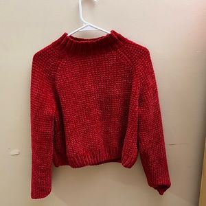 Red crop sweater